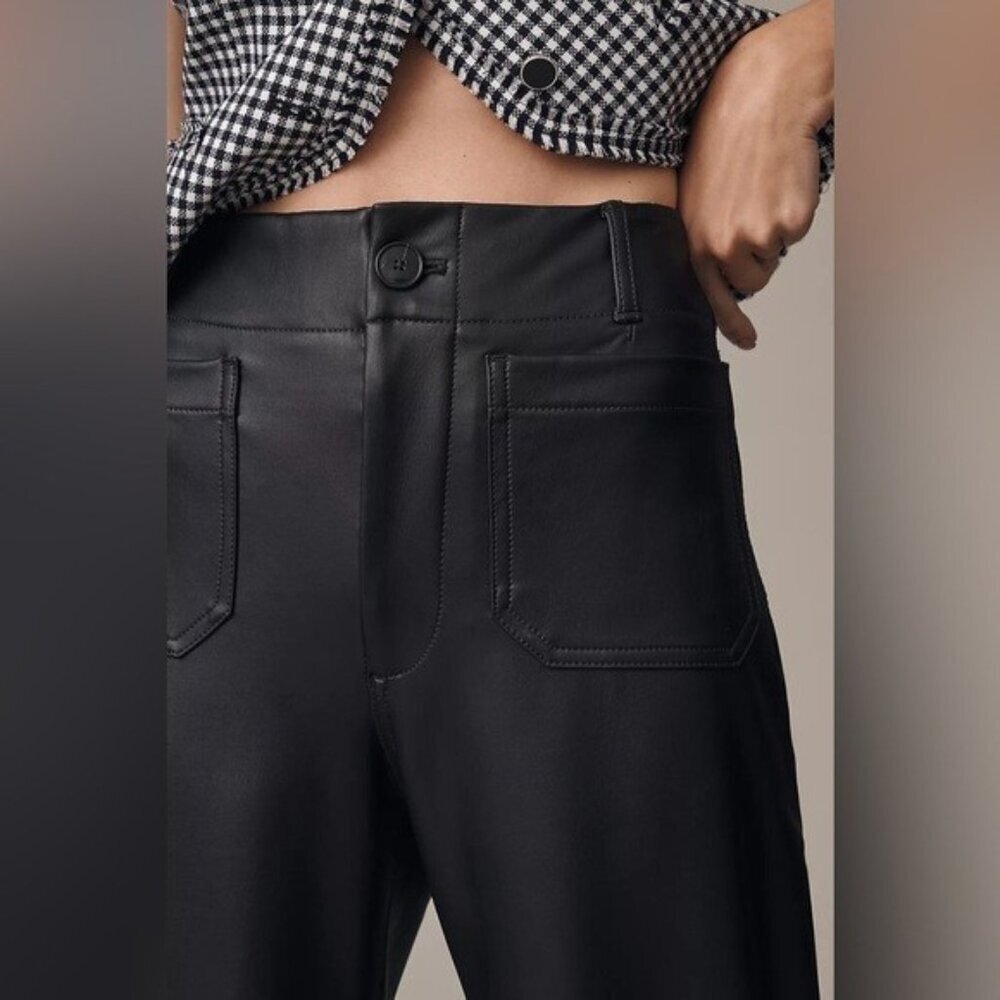 NWT Size 24W - The Colette Faux-Leather Crop Wide-Leg Pants Maeve (NWT US$ 148) - Picture 6 of 16
